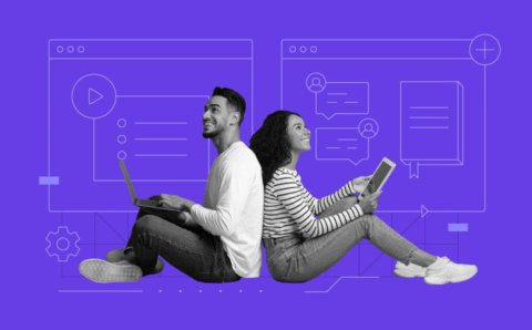 Students learning digital skills online in Africa”